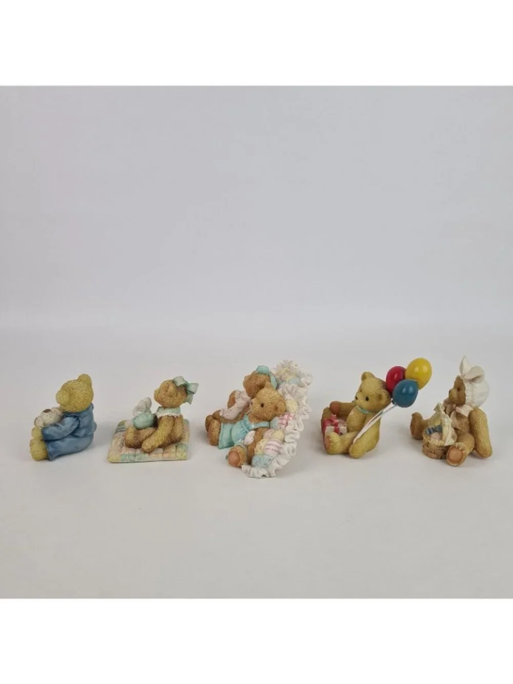 Set Of 5 Cherished Teddies Nina Bessie Christian 103837 Porcelain Figurines
